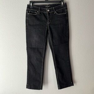 White House Black Market Womens Cropped Leg Jeans Black Low Rise size 00